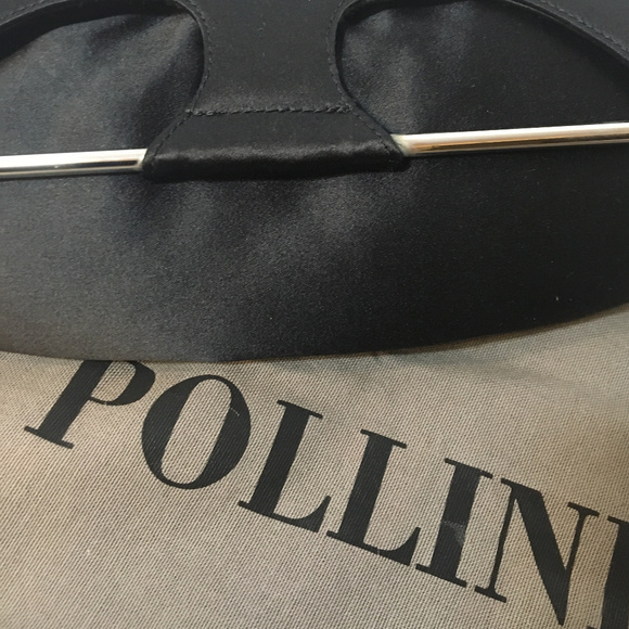 Vintage Pollini Black Satin Clutch Crossbody Purse - Picture 3 of 7